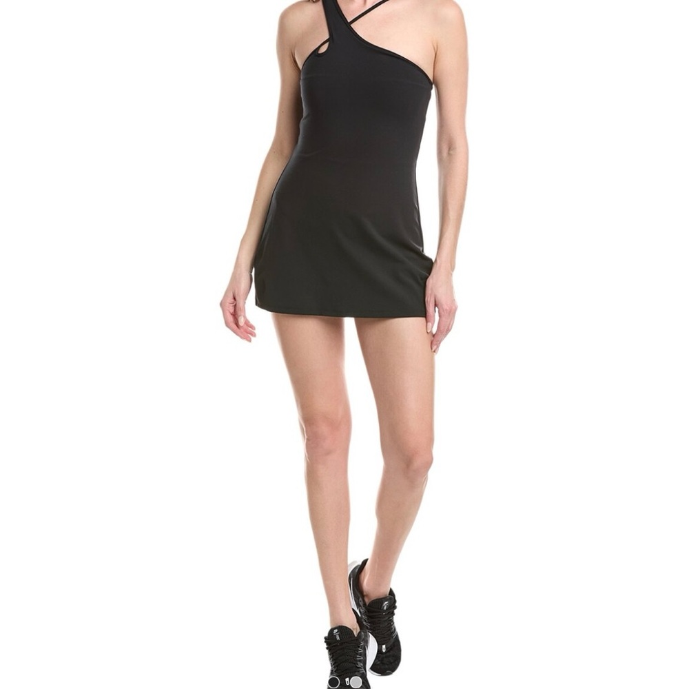 Spiritual Gangster Kaci Asymmetrical Black Sports Dress with Shorts